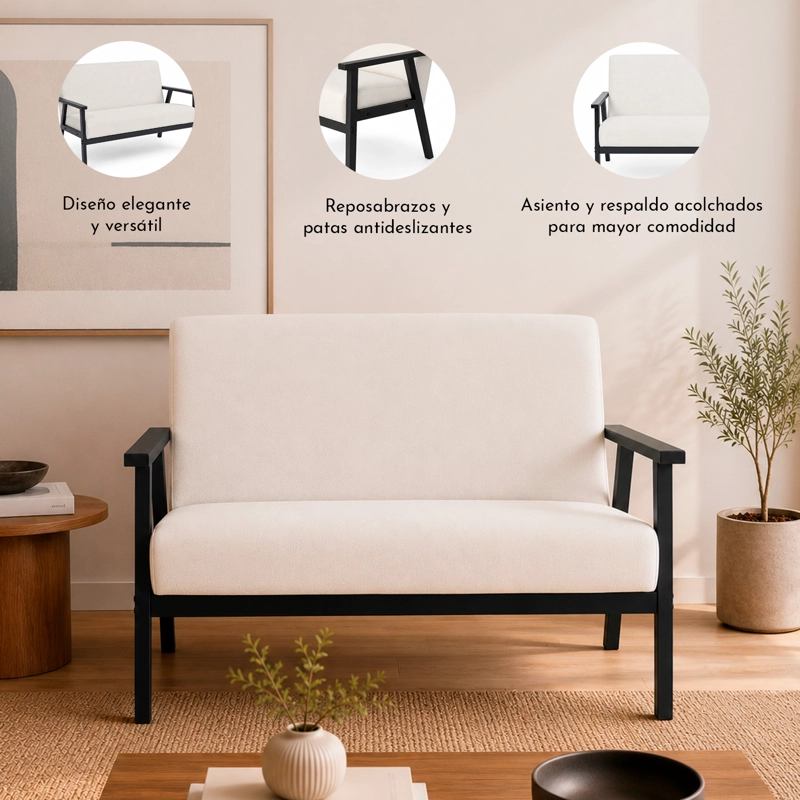 SOFA 2 CUERPOS RIVA BEIGE - 4