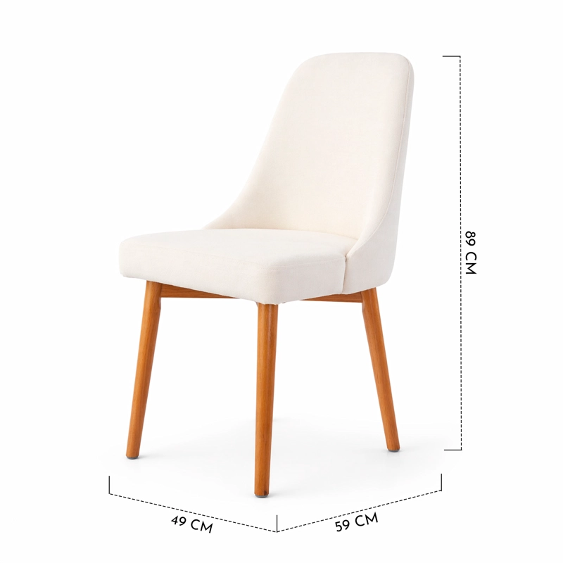PACK 2 SILLAS MADERA CON ASIENTO Y RESPALDO TAPIZADOS BEIGE - 3