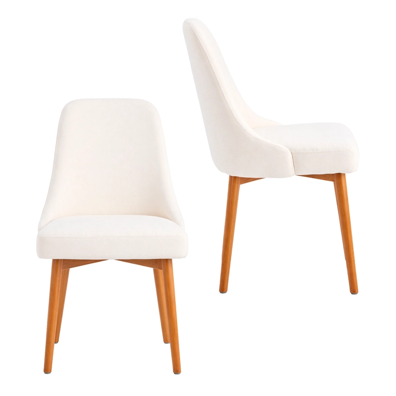 PACK 2 SILLAS MADERA CON ASIENTO Y RESPALDO TAPIZADOS BEIGE - 4