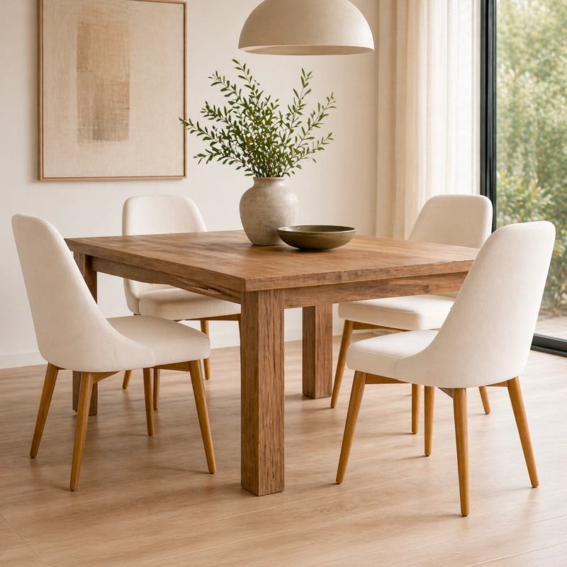 PACK 2 SILLAS MADERA CON ASIENTO Y RESPALDO TAPIZADOS BEIGE - 6