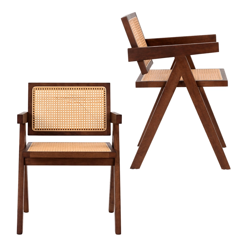 PACK 2 SILLAS SITIAL CHANDIGARH MADERA RATAN CAFE - 4