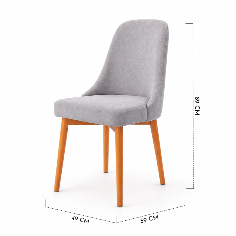 PACK 2 SILLAS MADERA CON ASIENTO Y RESPALDO TAPIZADOS GRIS - 3