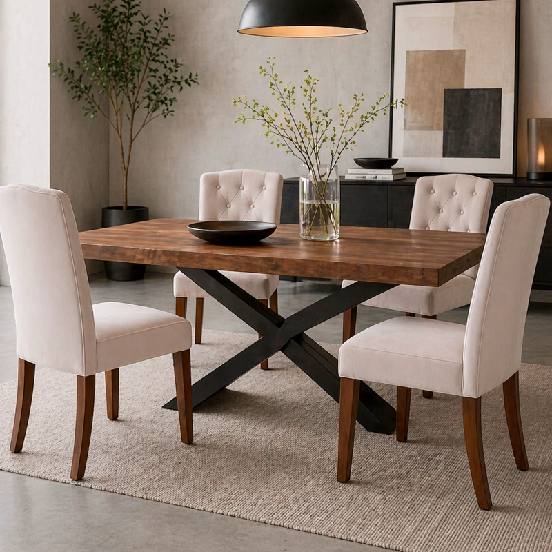 PACK 2 SILLAS SELMA MADERA CON ASIENTO Y RESPALDO TAPIZADOS - 6