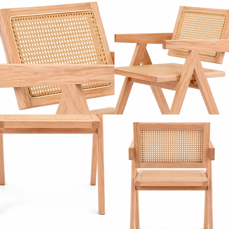 PACK 2 SILLAS CHANDIGARH MADERA RATAN NATURAL - 5