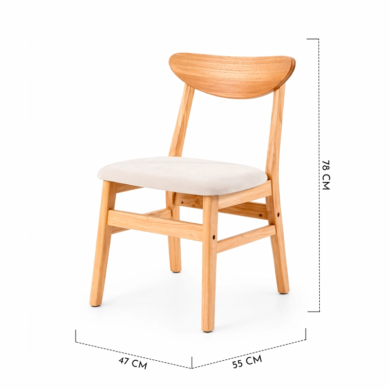 PACK 2 SILLAS SCANDI MADERA CON ASIENTO TAPIZADO - 3