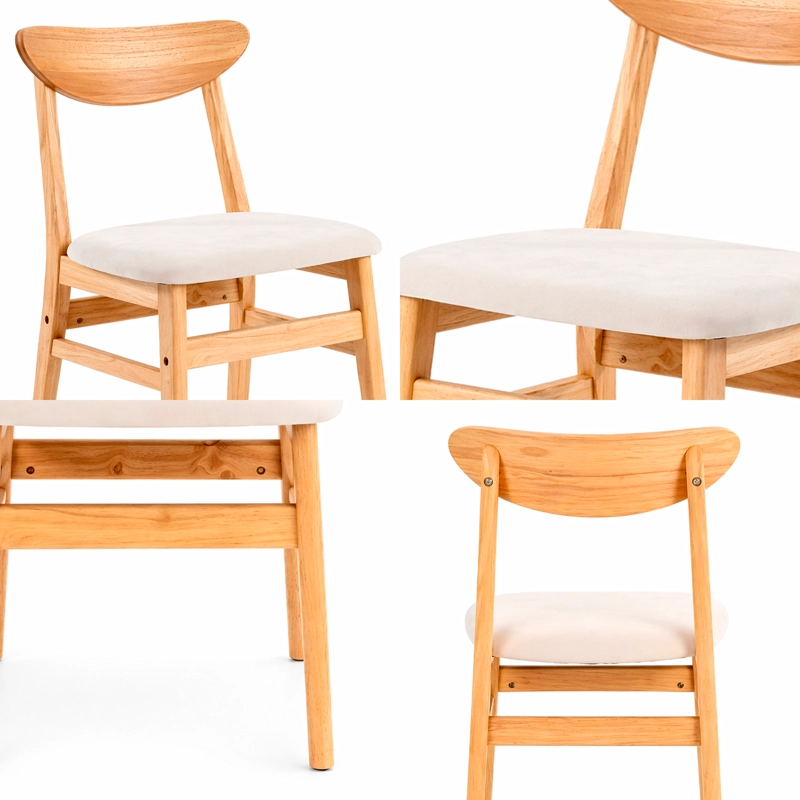 PACK 2 SILLAS SCANDI MADERA CON ASIENTO TAPIZADO - 5