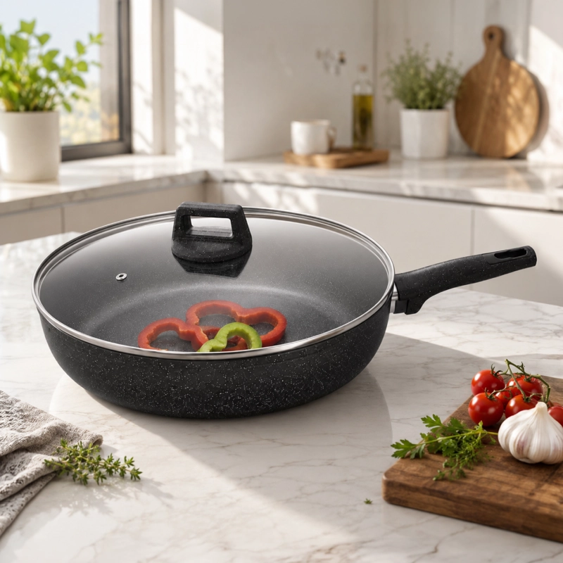 SARTEN 30CM ANTIADHERENTE CON TAPA - 1