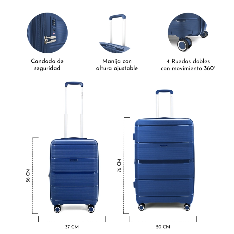 SET MALETAS RIGIDA EXPLORE S-L AZUL - 3