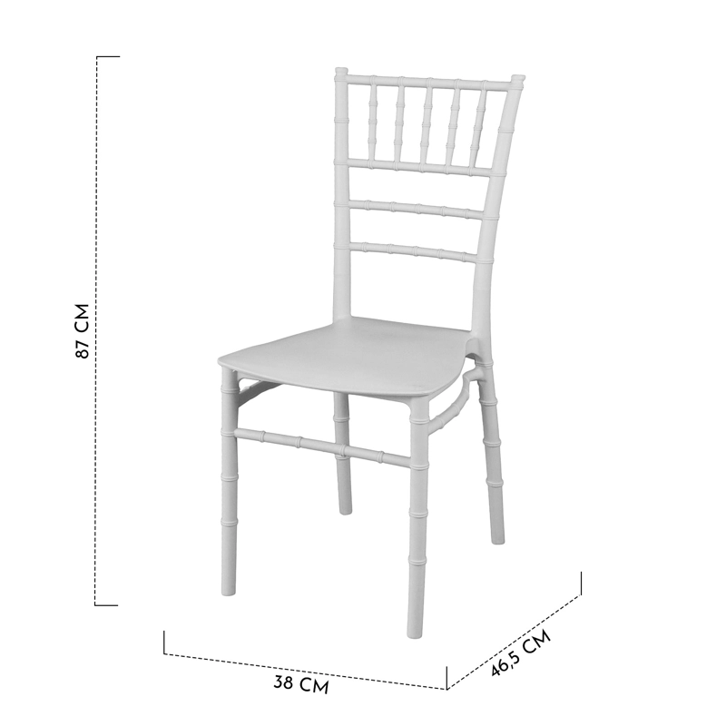 PACK 4 SILLAS PLASTICAS CHIAVARI BLANCA TERRAZA - 3