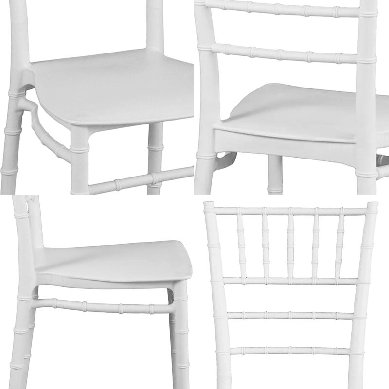 PACK 4 SILLAS PLASTICAS CHIAVARI BLANCA TERRAZA - 5