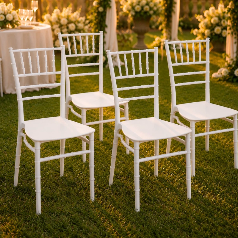 PACK 4 SILLAS PLASTICAS CHIAVARI BLANCA TERRAZA - 6
