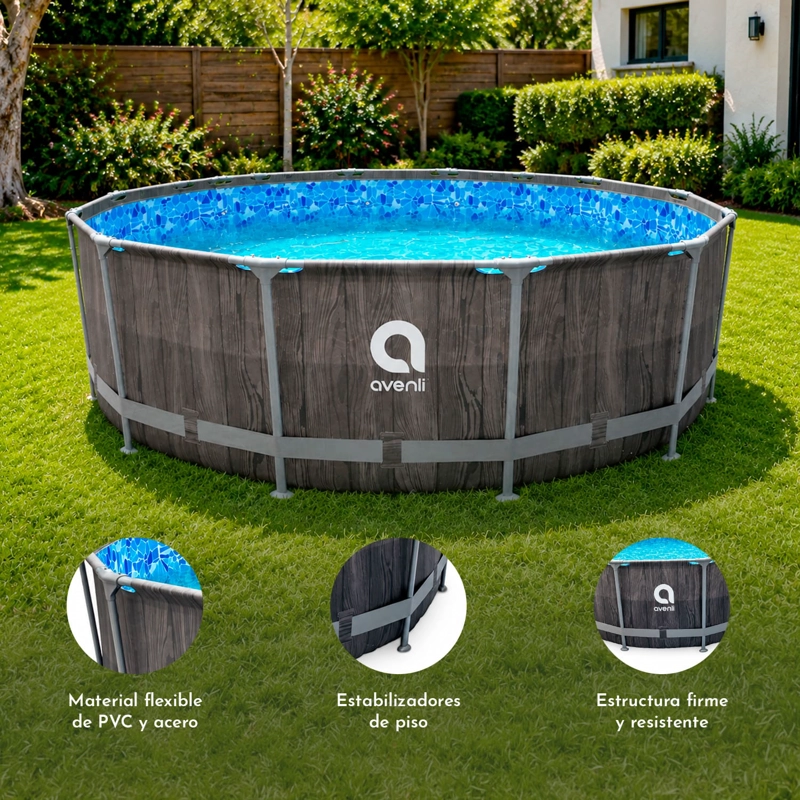 PISCINA REDONDA ESTRUCTURAL CON FILTRO 12650 L 1.07X4.27 M - 5