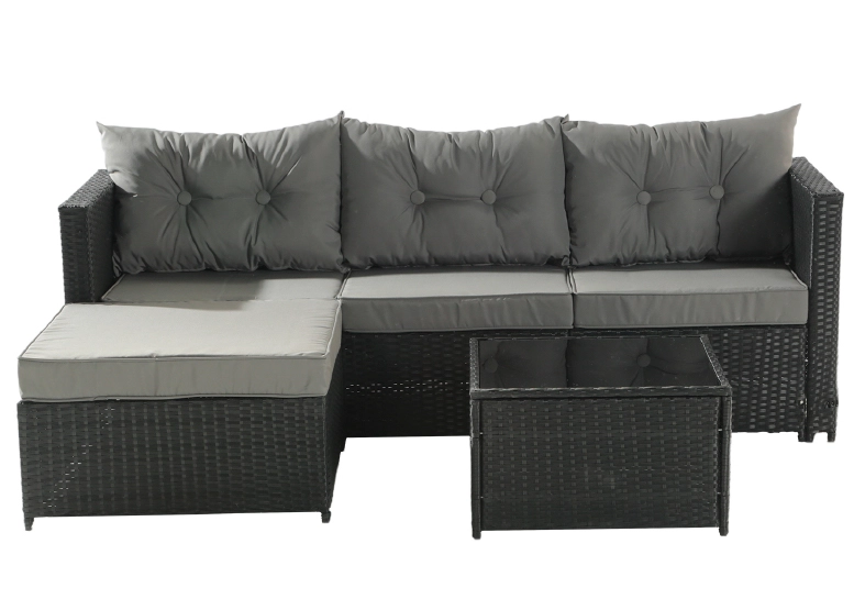 SECCIONAL NOVAHUS 57094 INTERCAMBIABLE 3 CUERPOS TERRAZA SOFA + MESA GRIS - 2