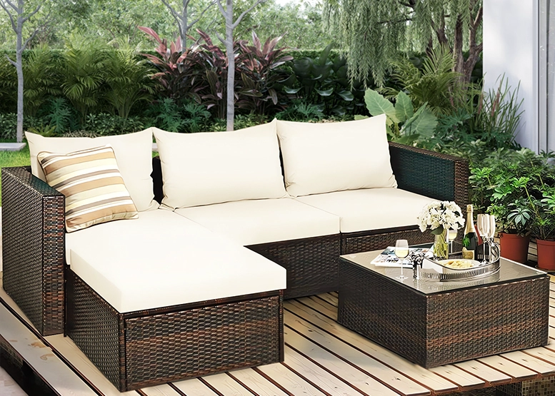 SECCIONAL INTERCAMBIABLE 3 CUERPOS TERRAZA SOFA + MESA CAFE - 1