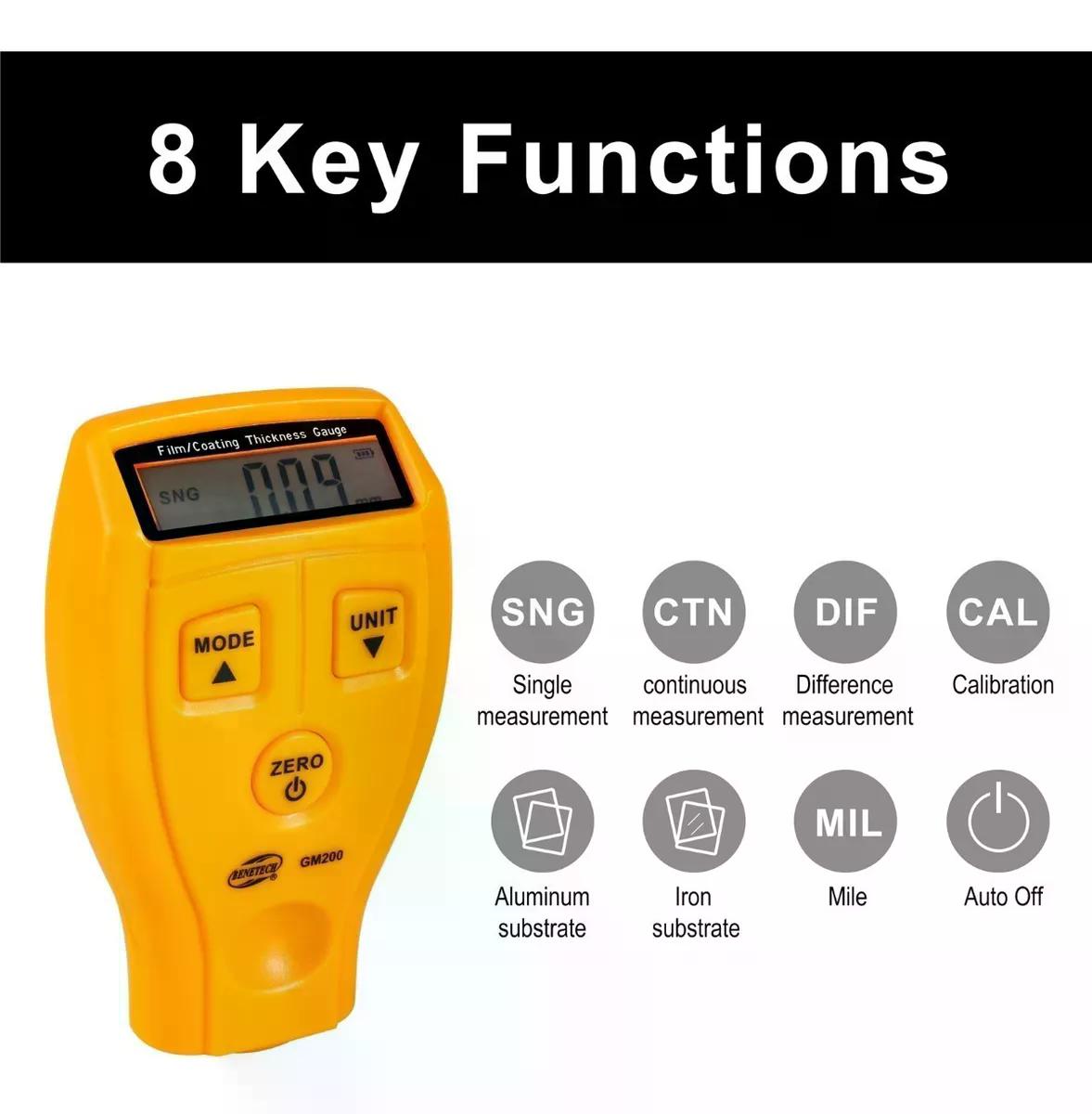 MEDIDOR TESTER DE ESPESOR DE PINTURA AUTOMOTRIZ - 2