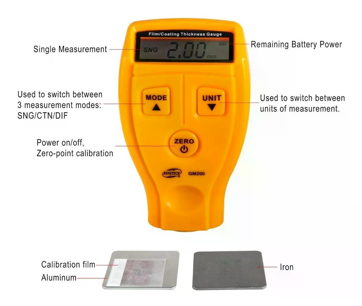 MEDIDOR TESTER DE ESPESOR DE PINTURA AUTOMOTRIZ - 4