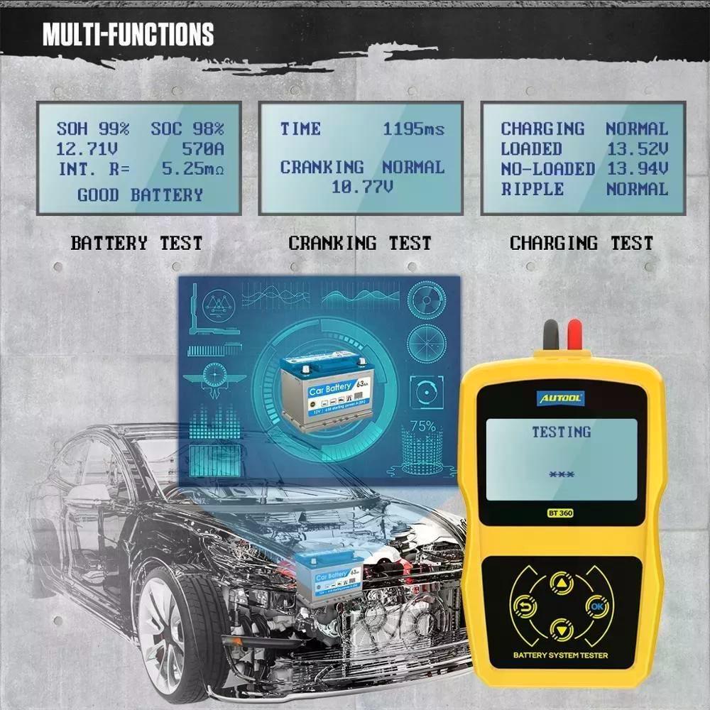 SCANNER AUTO AUTOOL PROBADOR DE BATERÍA BT360 BATERÍA PROFESIONAL - 4
