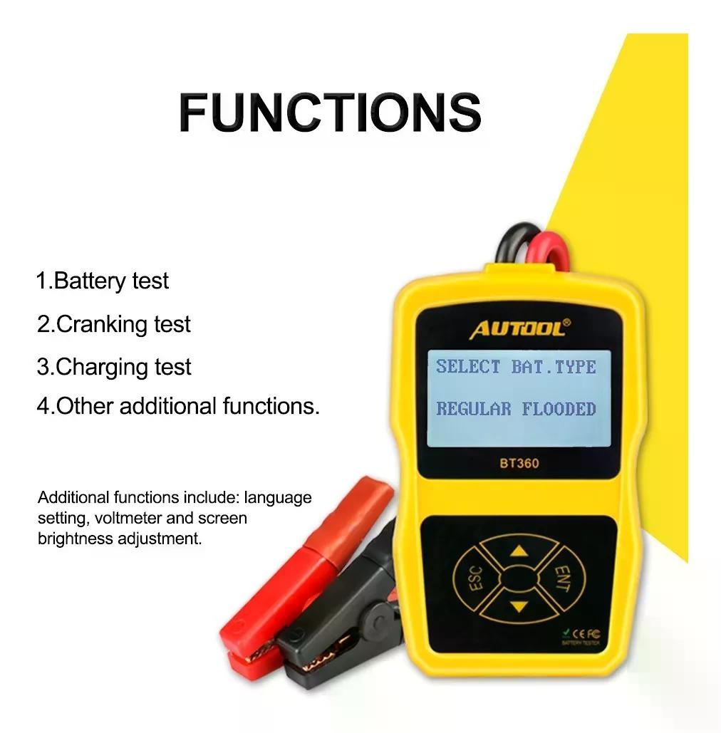 SCANNER AUTO AUTOOL PROBADOR DE BATERÍA BT360 BATERÍA PROFESIONAL - 7