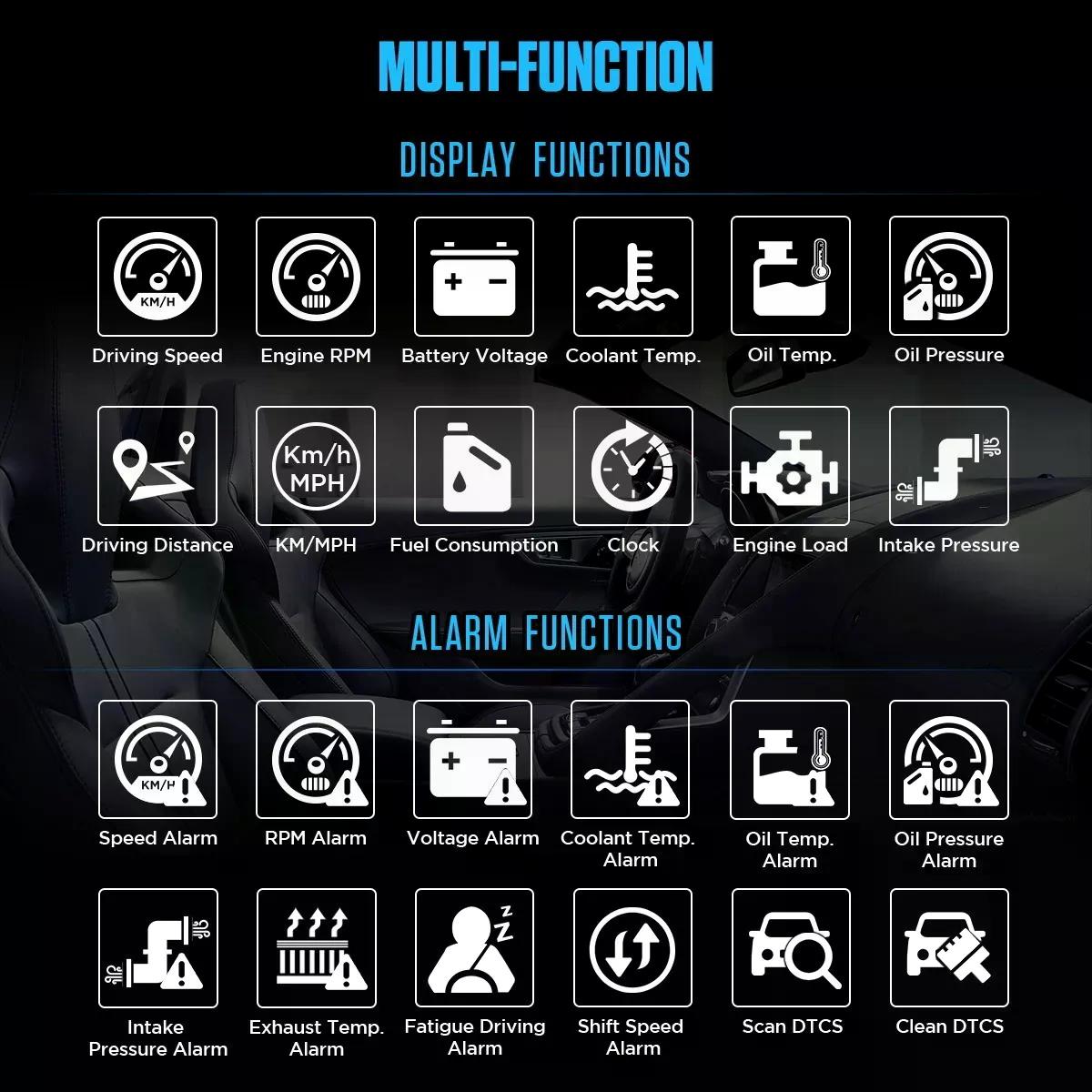 MEDIDOR MULTIFUNCIÓN AUTOOL X50 PRO OBD2 HUD AUTOMOTRIZ - 3
