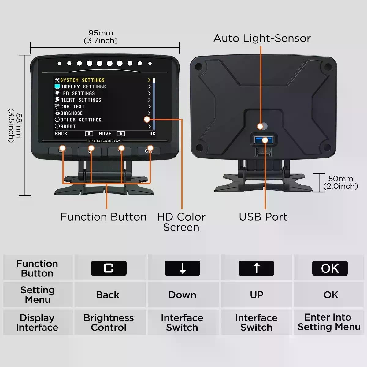 MEDIDOR MULTIFUNCIÓN AUTOOL X50 PRO OBD2 HUD AUTOMOTRIZ - 9