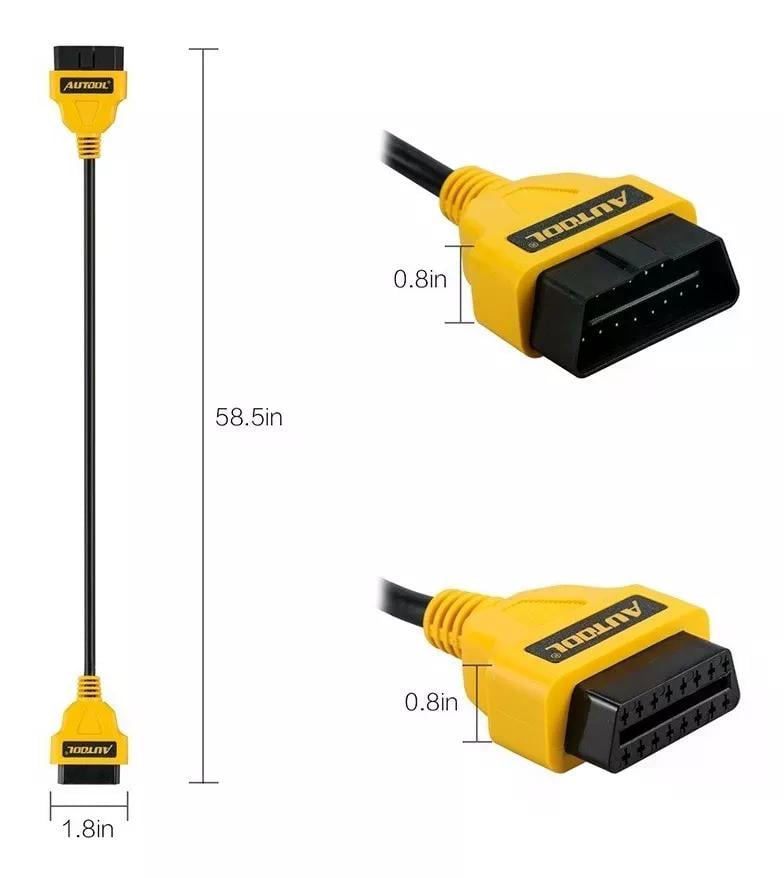 CABLE AUTOOL OBD2 DE EXTENSIÓN 150 CM AUTOMOTRIZ - 5