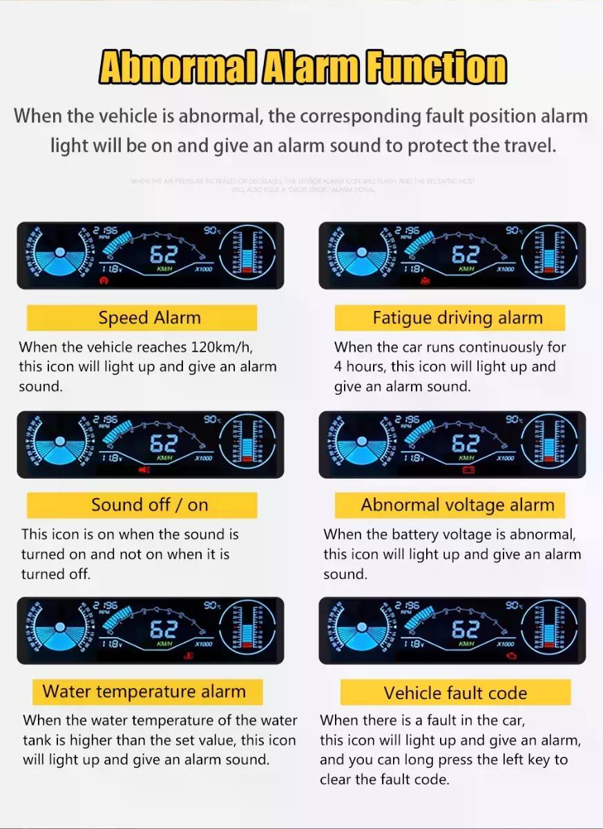 MEDIDOR DE PENDIENTES MULTIFUNCIÓN AUTOOL X90 HUD/OBD2 JEEP - 9