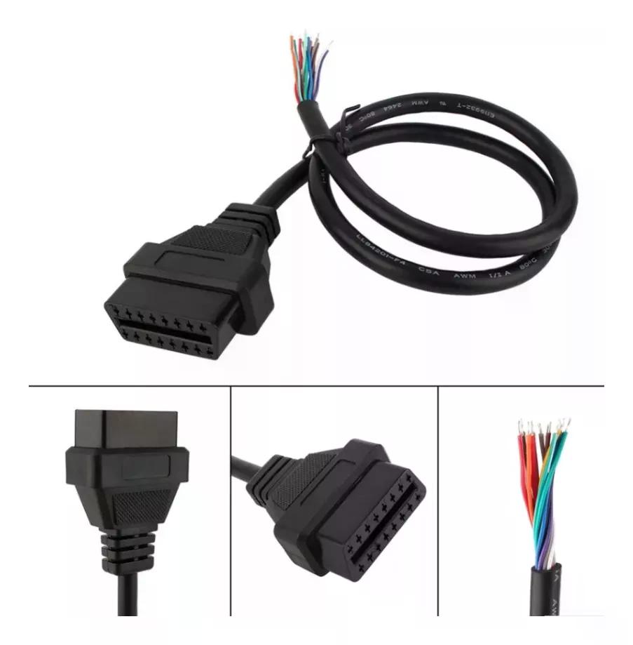 CABLE HEMBRA OBD2 16 PINES SCANNER AUTOMOTRIZ 30CM - 2