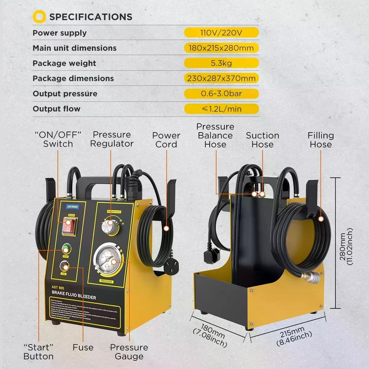 CAMBIADOR DE ACEITE DE FRENO AUTOMOTRIZ AUTOOL AST605 - 8