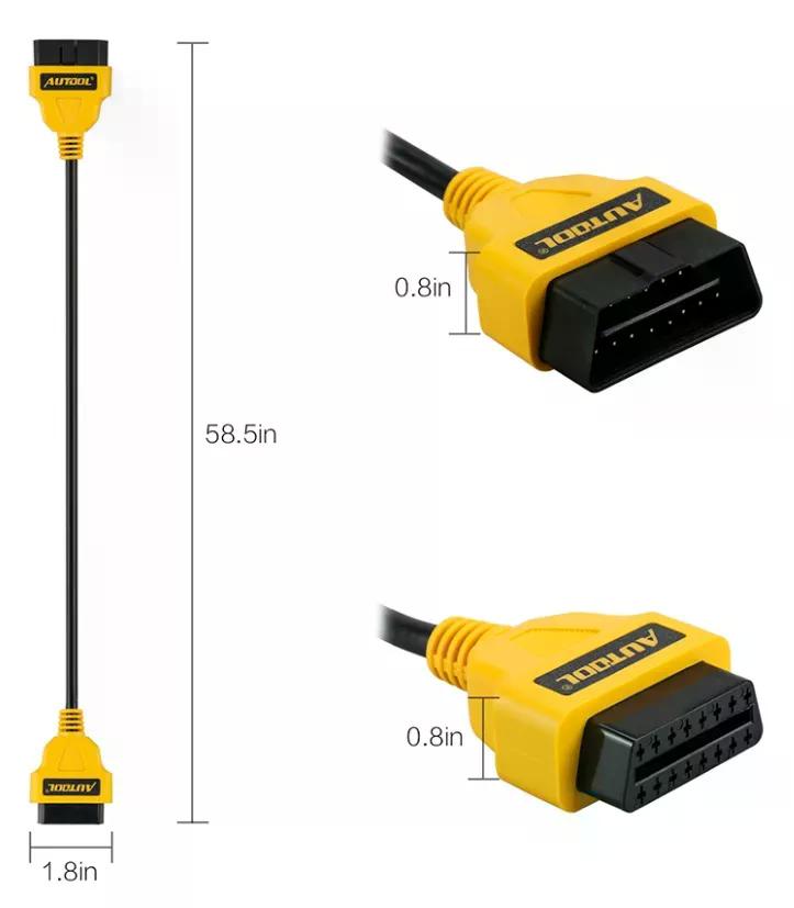 CABLE AUTOOL EXTENSIÓN OBD2 SCANNER AUTOMOTRIZ 1.5MT - 2