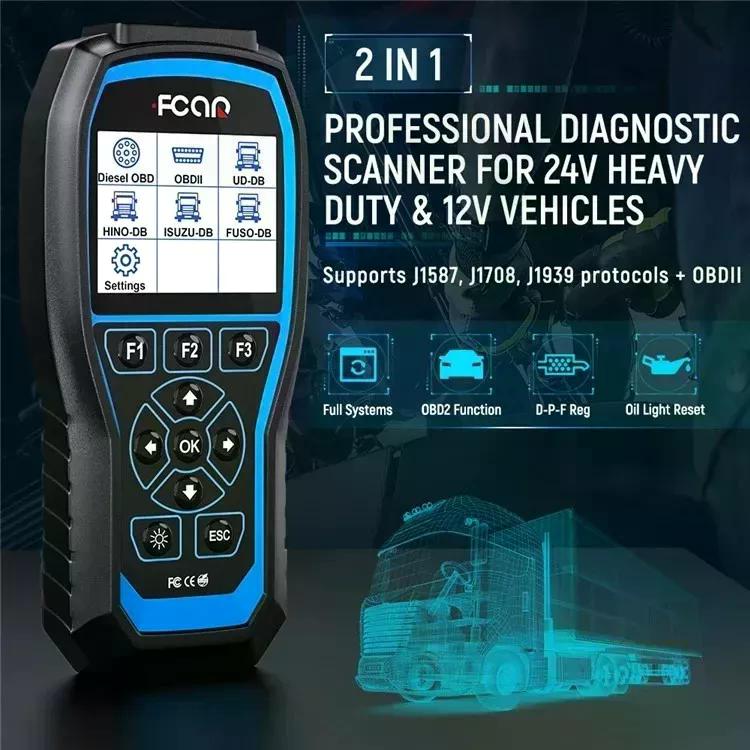 ESCÁNER CAMIÓN PESADO FCAR F506 PRO SCANNER 24V Y 12V DPF - 3