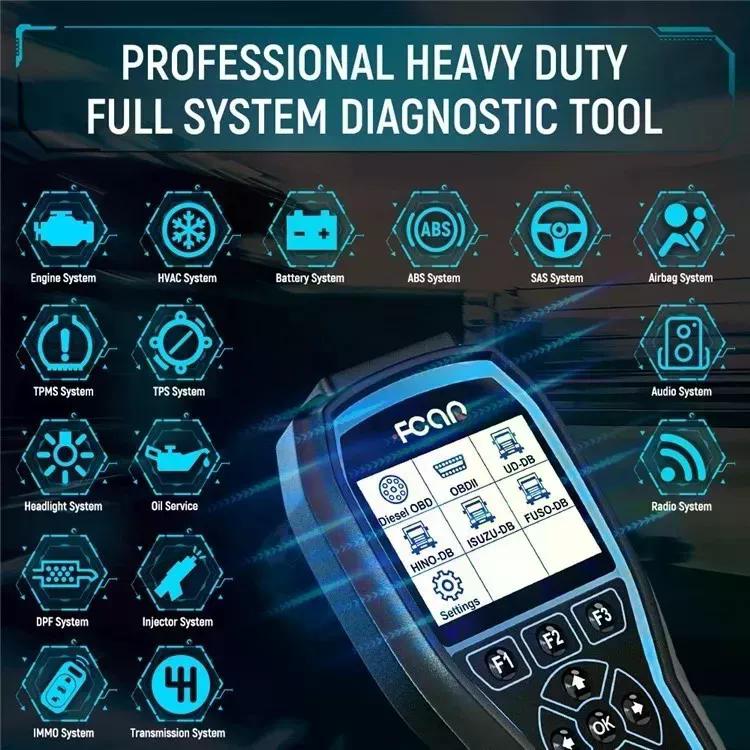 ESCÁNER CAMIÓN PESADO FCAR F506 PRO SCANNER 24V Y 12V DPF - 4