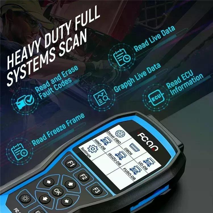 ESCÁNER CAMIÓN PESADO FCAR F506 PRO SCANNER 24V Y 12V DPF - 7