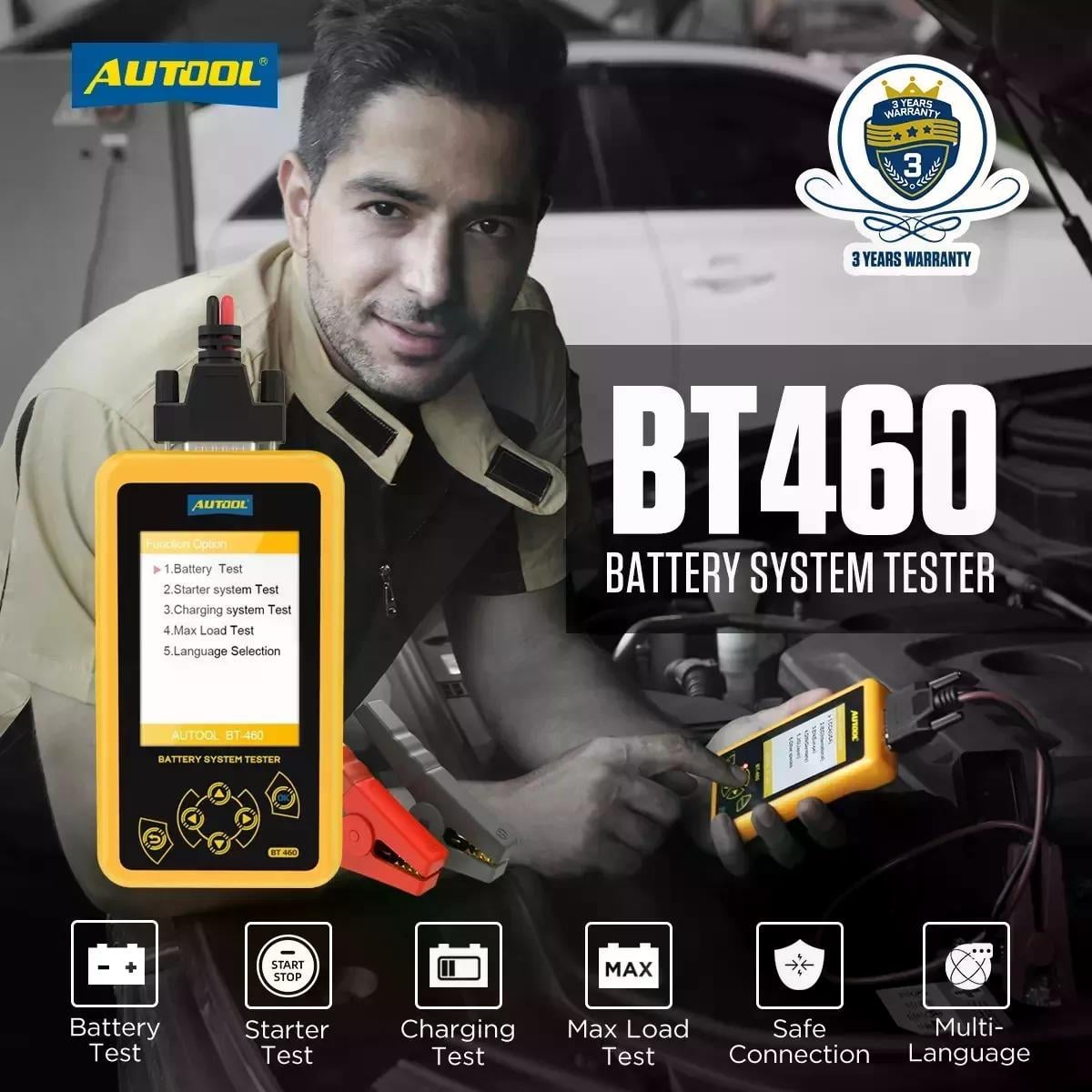 PROBADOR DE CARGA DE BATERÍA AUTOOL BT460 - 2