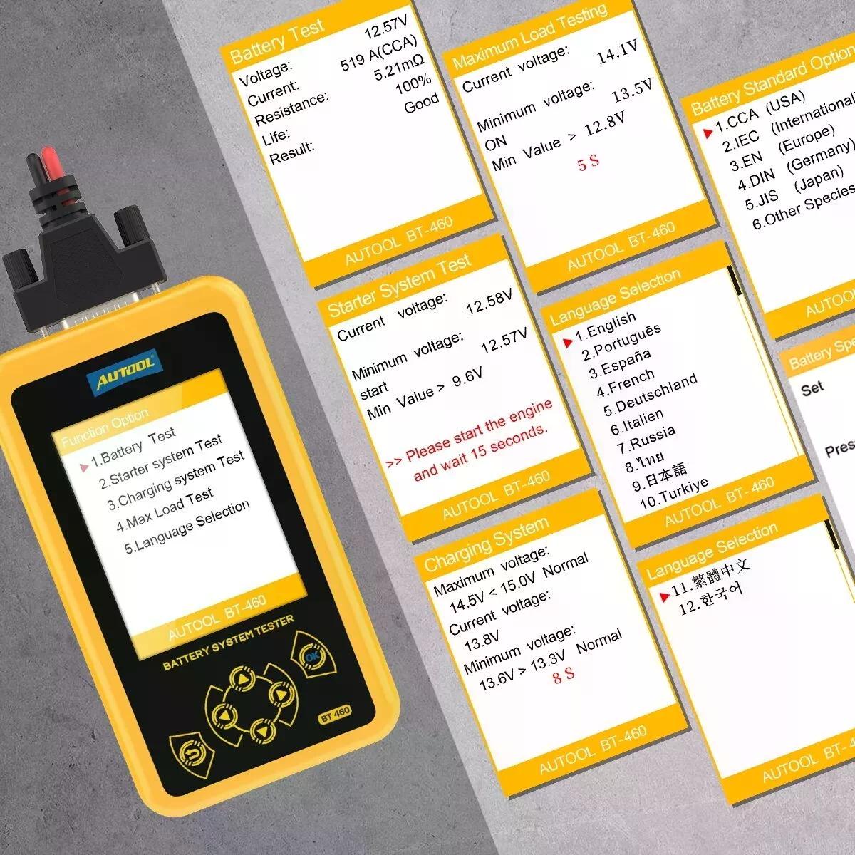 PROBADOR DE CARGA DE BATERÍA AUTOOL BT460 - 6