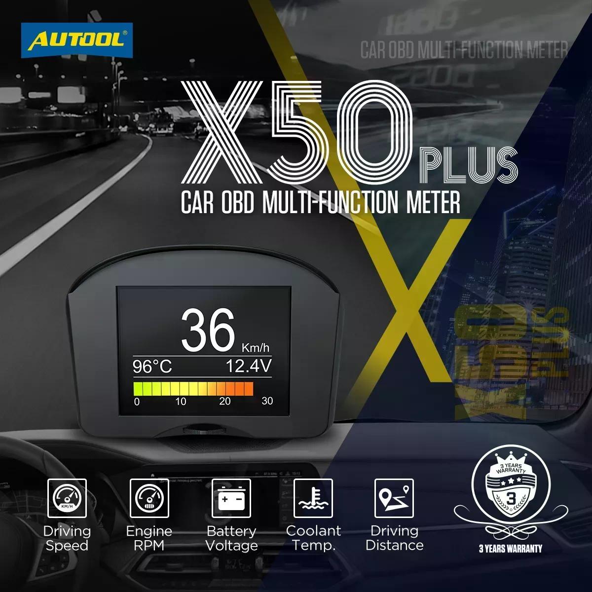 MEDIDOR DIGITAL INTELIGENTE AUTOOL X50 PLUS OBD2 HUD AUTOMOT - 2