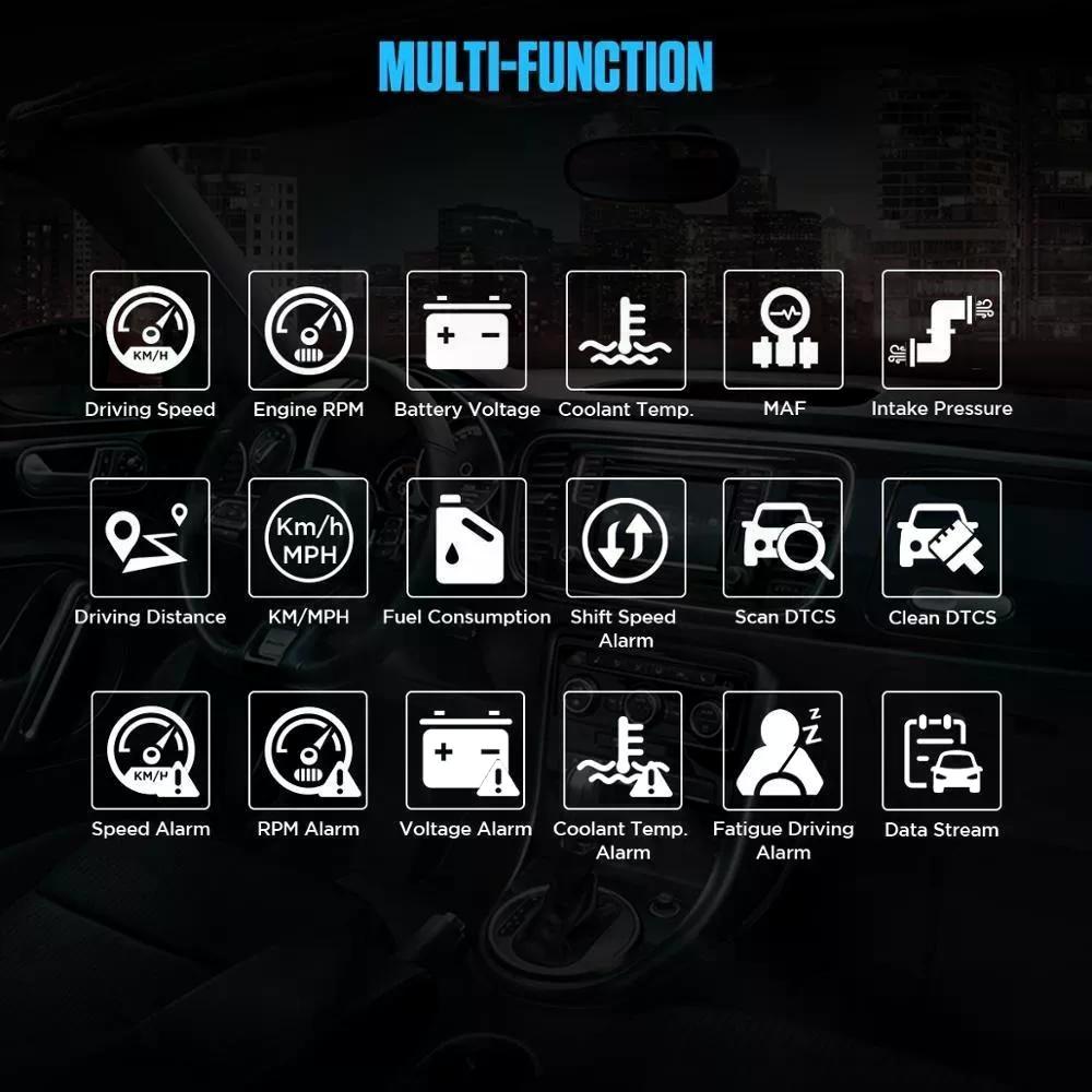 MEDIDOR DIGITAL INTELIGENTE AUTOOL X50 PLUS OBD2 HUD AUTOMOT - 4