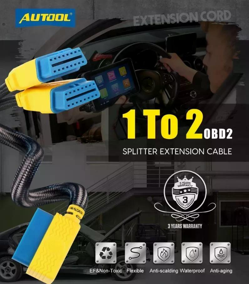 CABLE AUTOOL ADAPTADOR OBD2 1 A 2 35 CM - 2