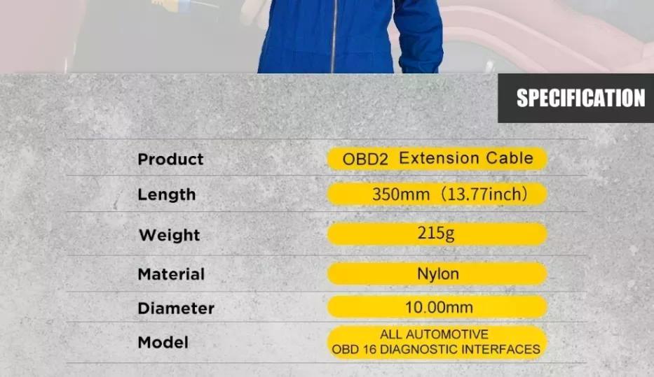 CABLE AUTOOL ADAPTADOR OBD2 1 A 2 35 CM - 4