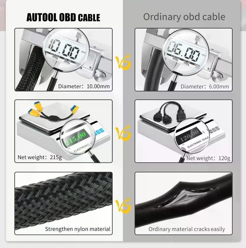 CABLE AUTOOL ADAPTADOR OBD2 1 A 2 35 CM - 6