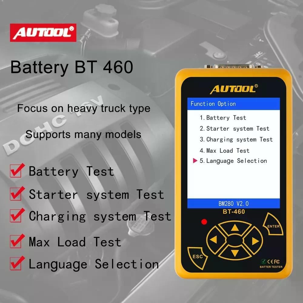 SCANNER AUTOOL BATERIA AUTOMOTRIZ BT460 PLOMO GEL AGM - 2