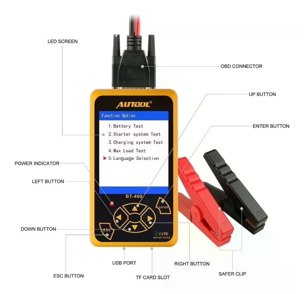 SCANNER AUTOOL BATERIA AUTOMOTRIZ BT460 PLOMO GEL AGM - 3