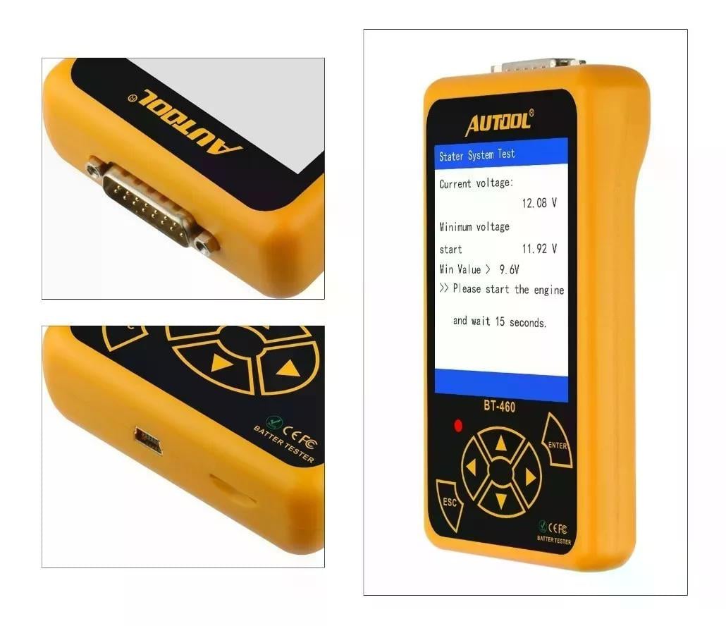 SCANNER AUTOOL BATERIA AUTOMOTRIZ BT460 PLOMO GEL AGM - 5