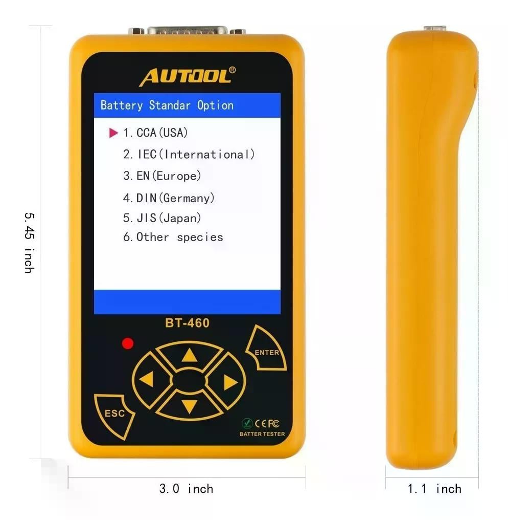SCANNER AUTOOL BATERIA AUTOMOTRIZ BT460 PLOMO GEL AGM - 6