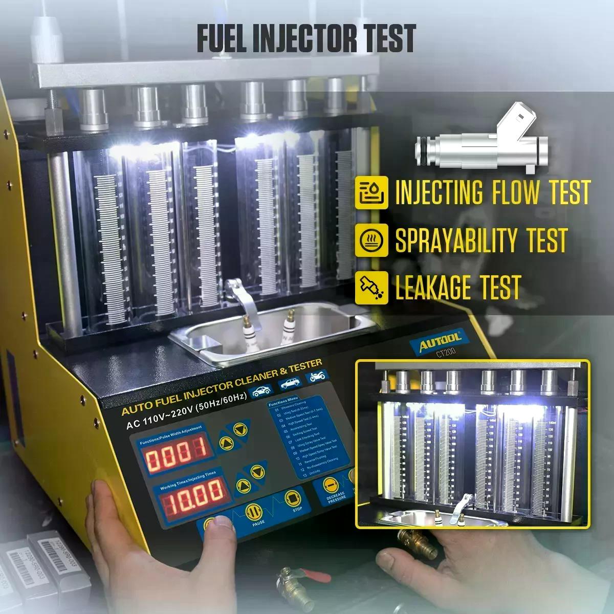 LIMPIADOR Y PROBADOR DE INYECTORES AUTOOL CT200 AUTOMOTRIZ - 3