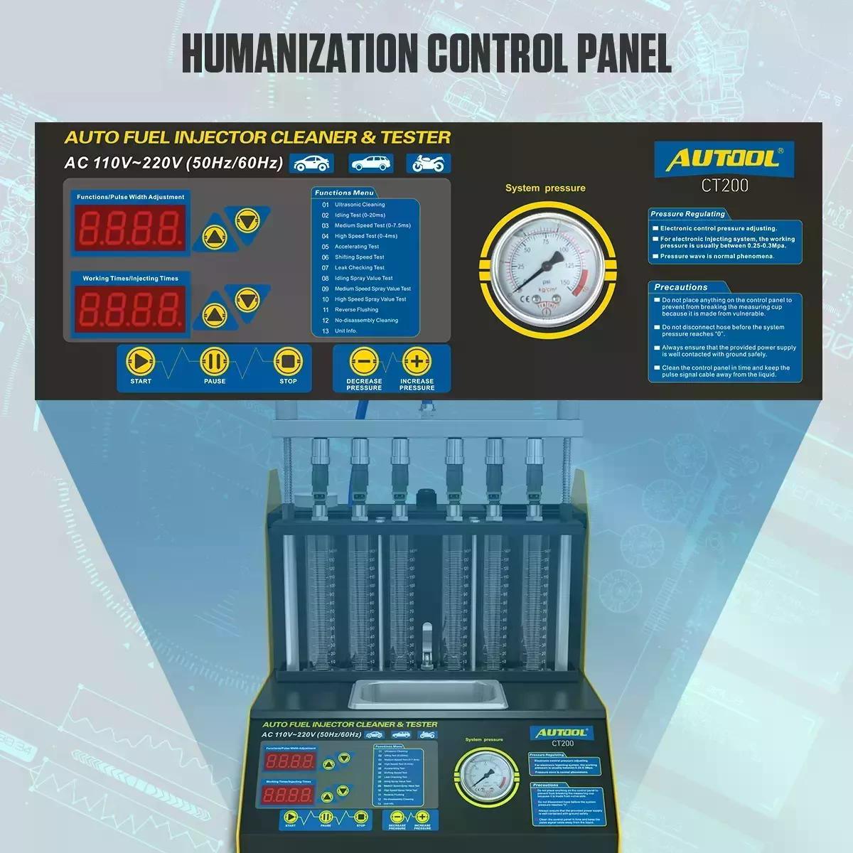 LIMPIADOR Y PROBADOR DE INYECTORES AUTOOL CT200 AUTOMOTRIZ - 9