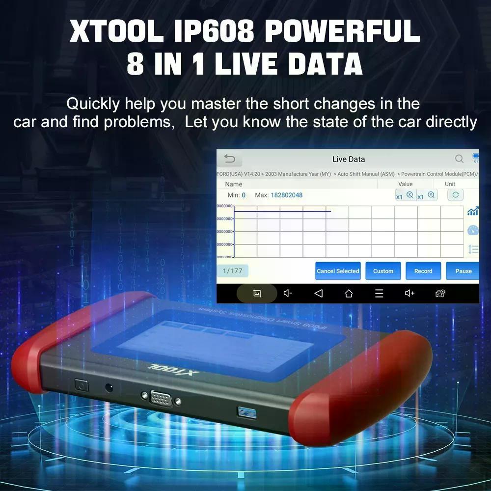 SCANNER AUTOMOTRIZ XTOOL SERVICIOS 9 RESETEOS INPLUS IP608 - 5