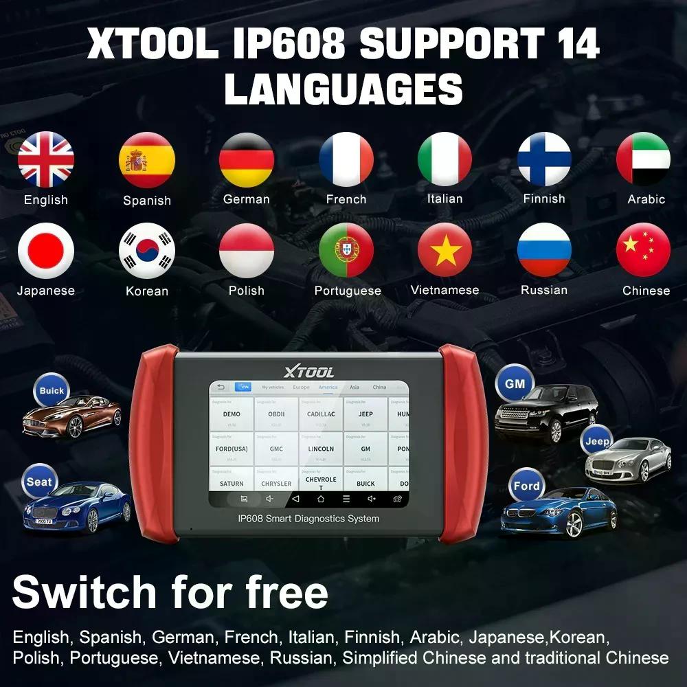 SCANNER AUTOMOTRIZ XTOOL SERVICIOS 9 RESETEOS INPLUS IP608 - 6