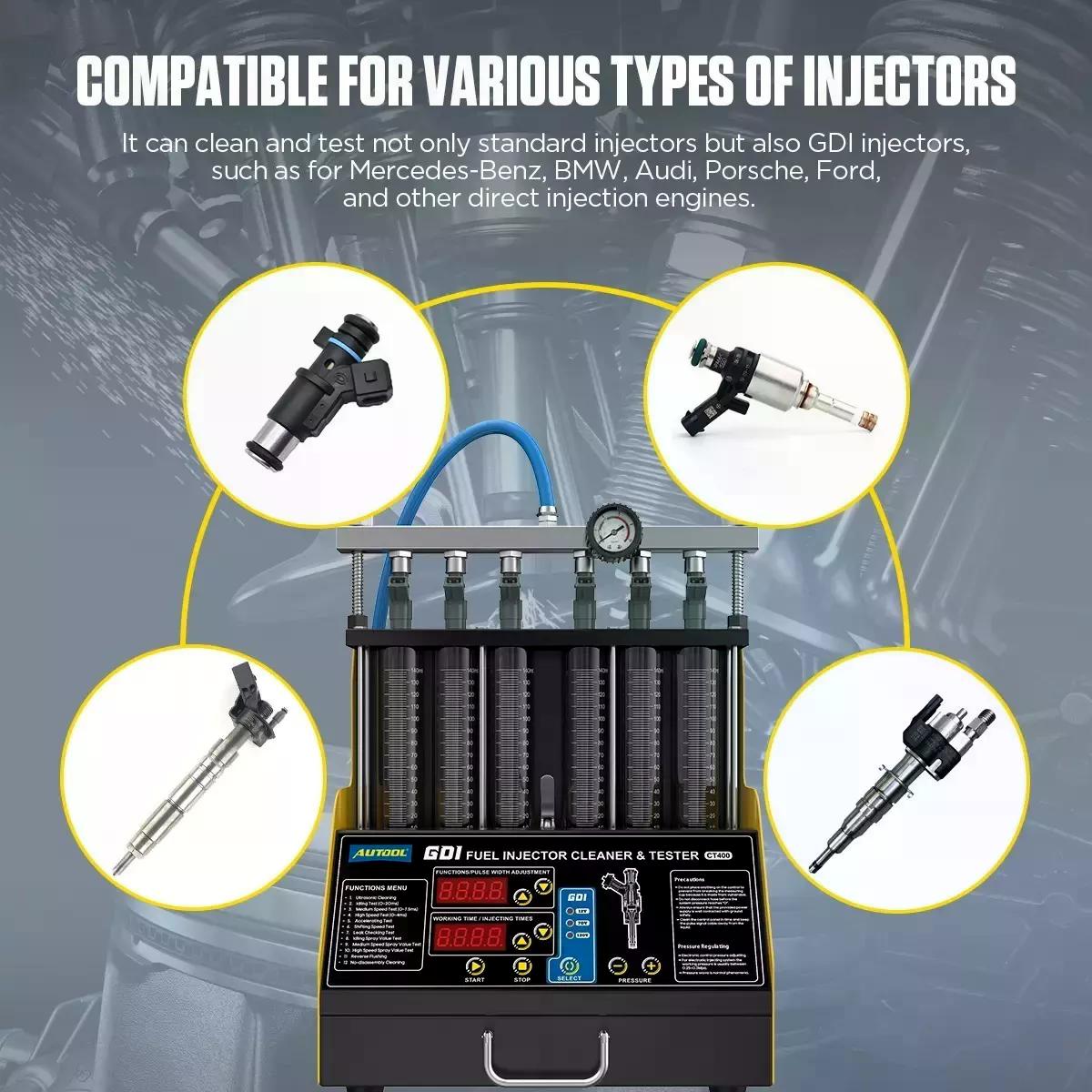 PROBADOR INYECTORES AUTOOL GDI LIMPIADOR Y CT400 AUTOMOTRIZ - 3
