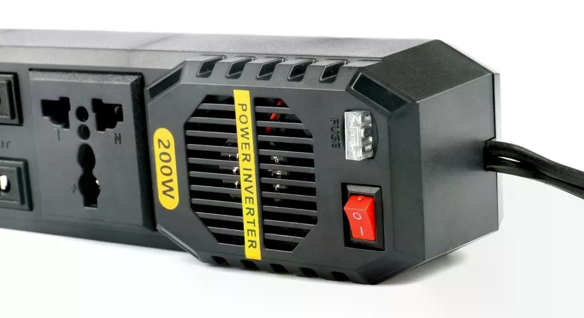 CARGADOR INVERSOR VOLTAJE 12V A 220V 200 WATT - 8