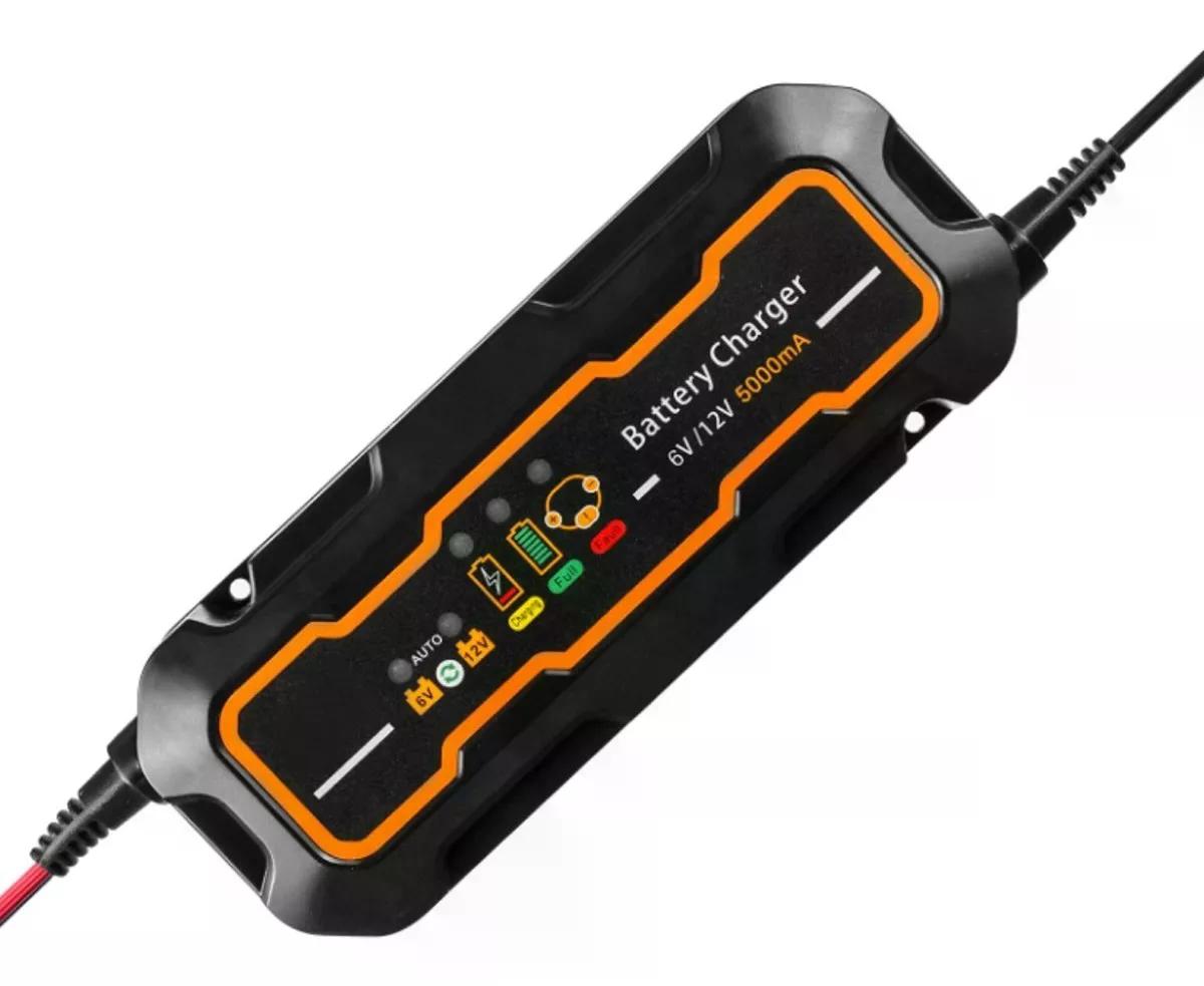 CARGADOR BATERÍA AUTOMOTRIZ 12V 6V 5A ÁCIDO GEL AGM PLATA - 1